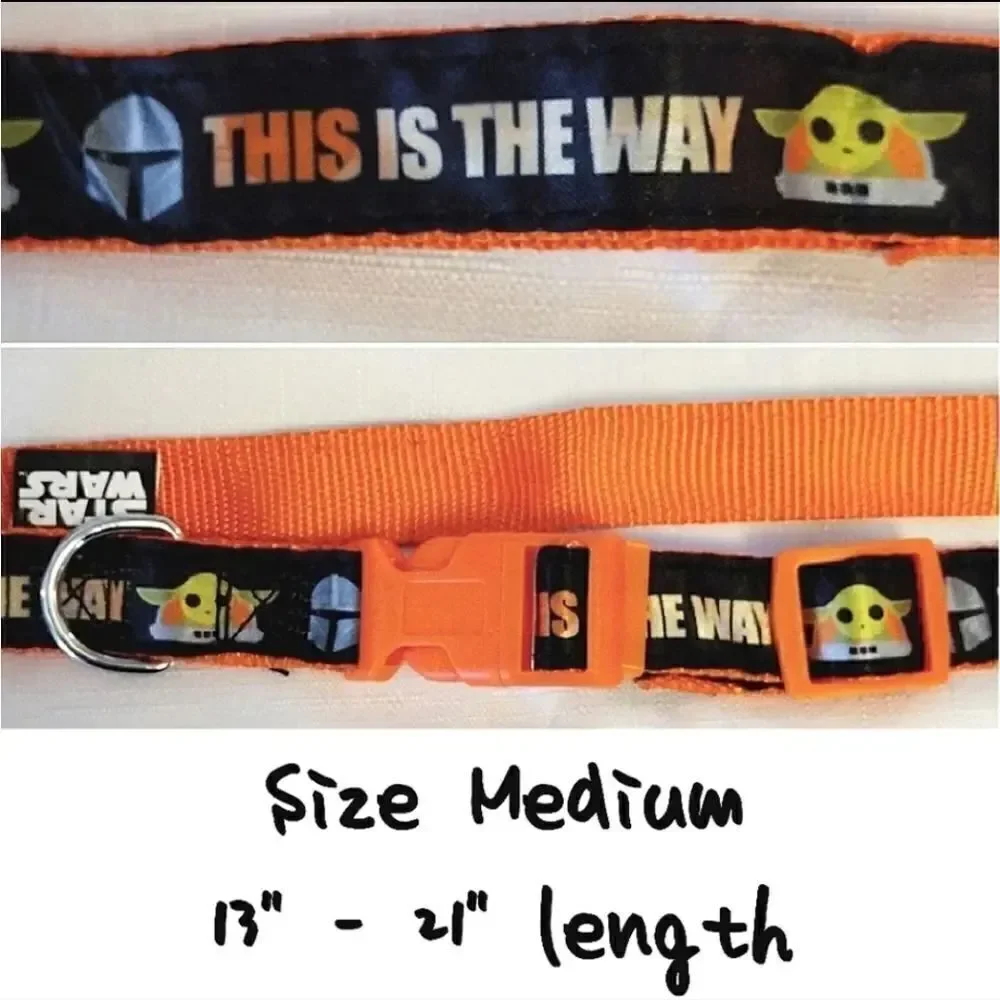 Star Wars Orange‎ Yoda This Is The Way Print Dog Cat Collar NWOT